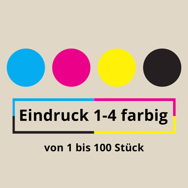 Eindruck 1-4 farbig von 1 bis 100 Stück